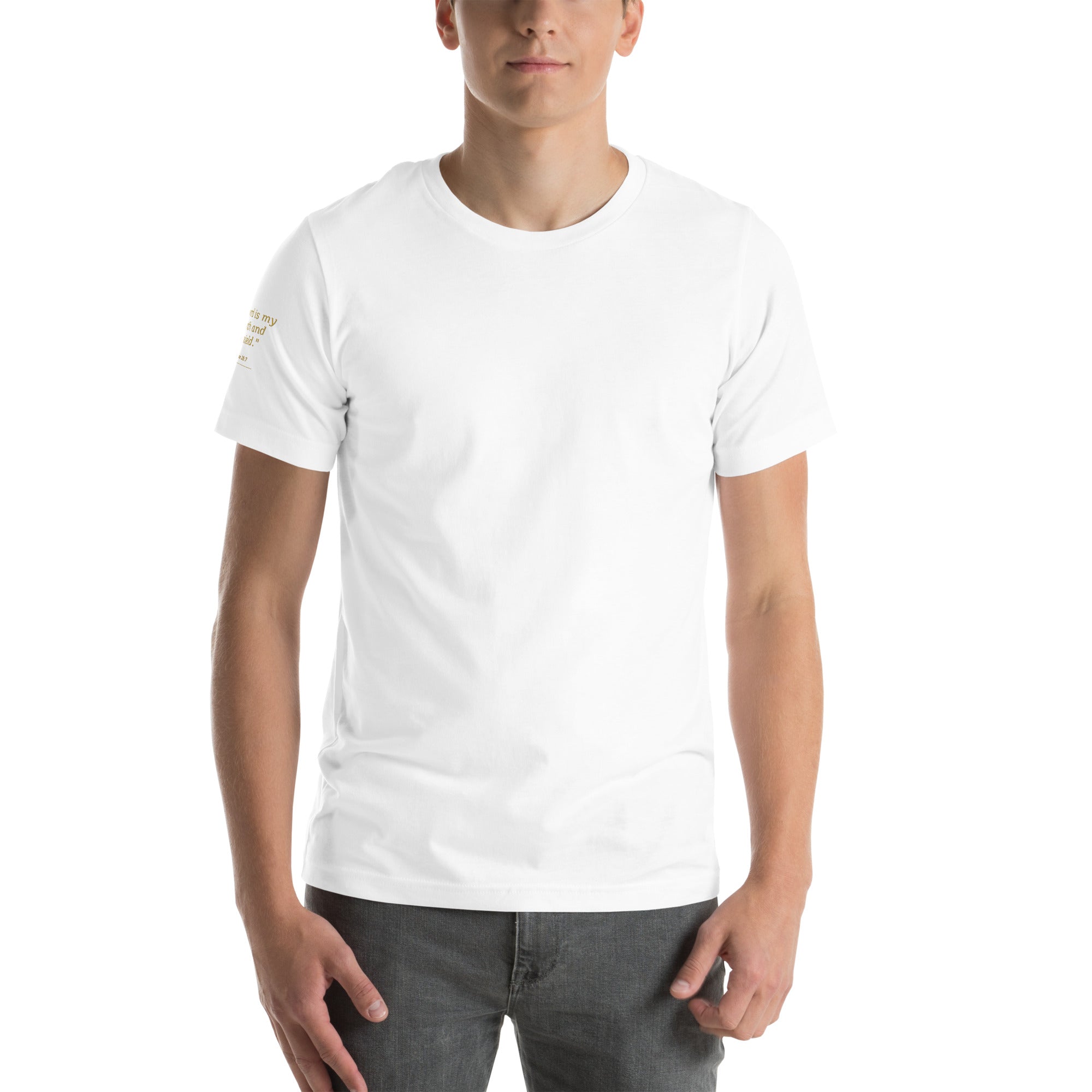 Iron Cross Psalm 28:7 Sleeve Tee — front view