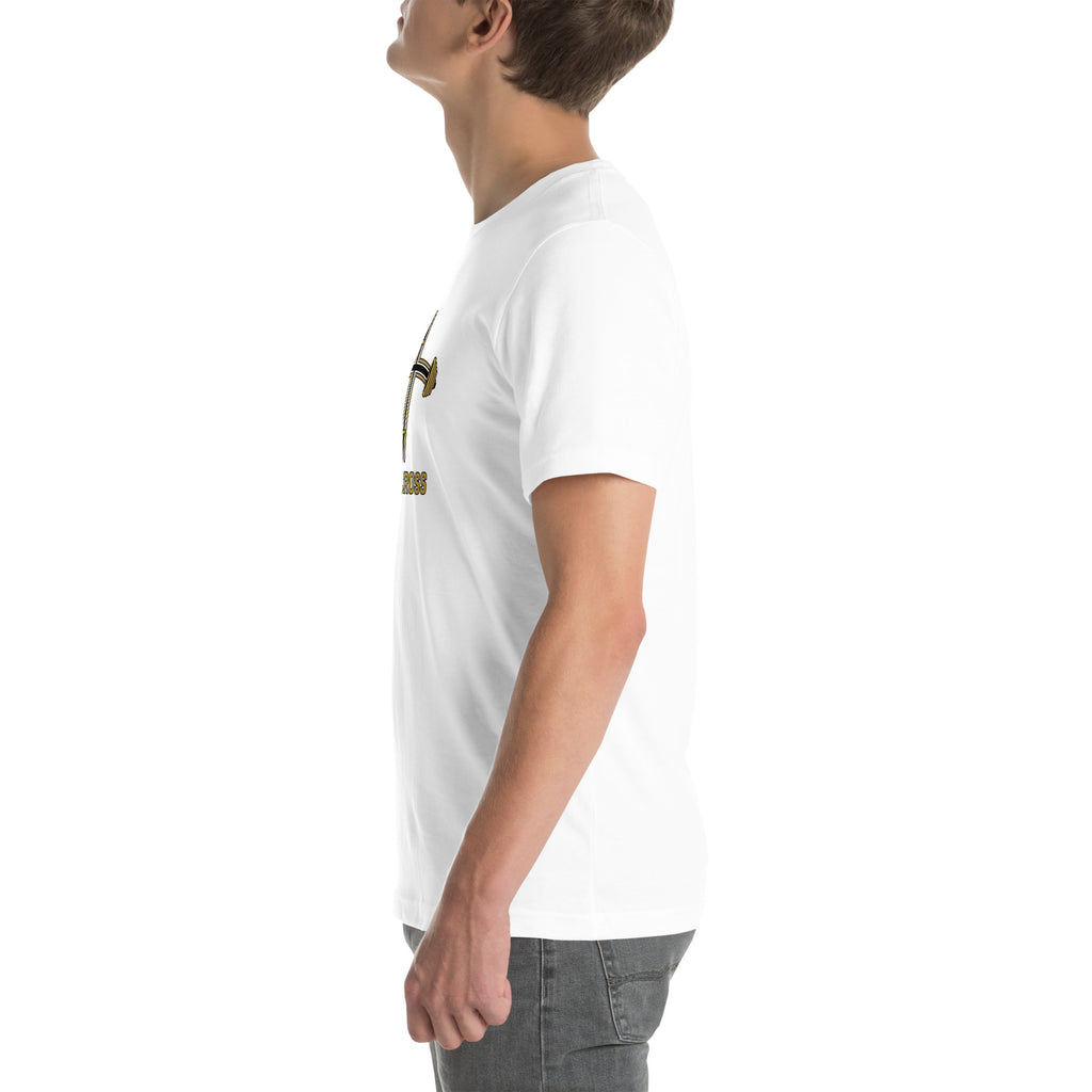 Iron Cross Phil 4:13 gym t-shirt — left side view