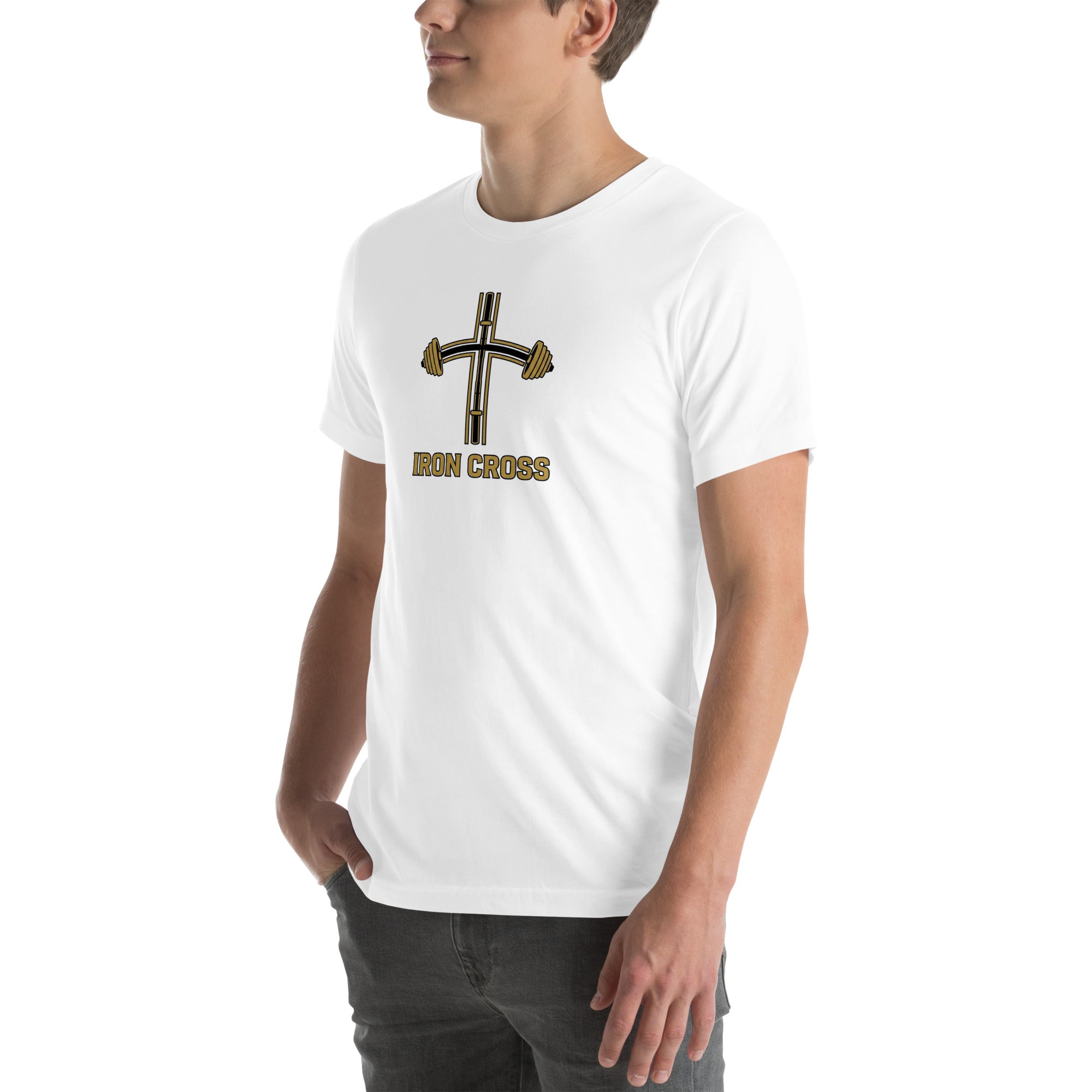 Iron Cross Joshua 1:9 gym t-shirt — left front view